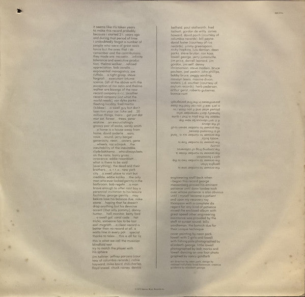 Lowell George : Thanks I'll Eat It Here (LP, Album)