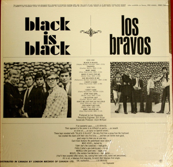 Los Bravos : Black Is Black (LP, Album, Mono)