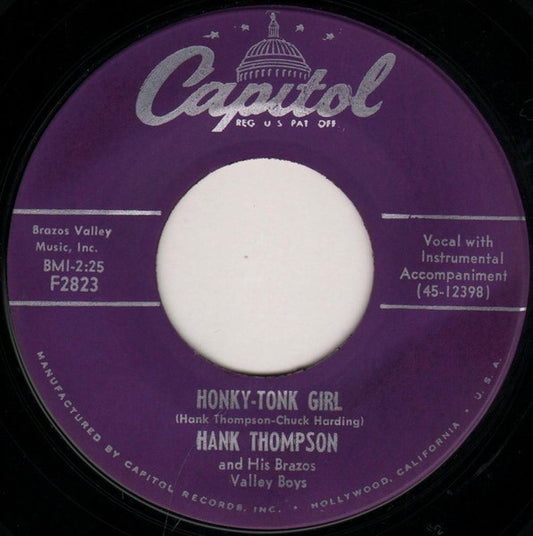 Hank Thompson And His Brazos Valley Boys : Honky-tonk Girl / We've Gone Too Far (7", Single)