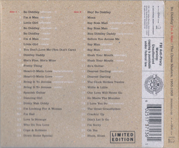Bo Diddley : I'm A Man / The Chess Masters, 1955-1958 (2xCD, Comp, Ltd)