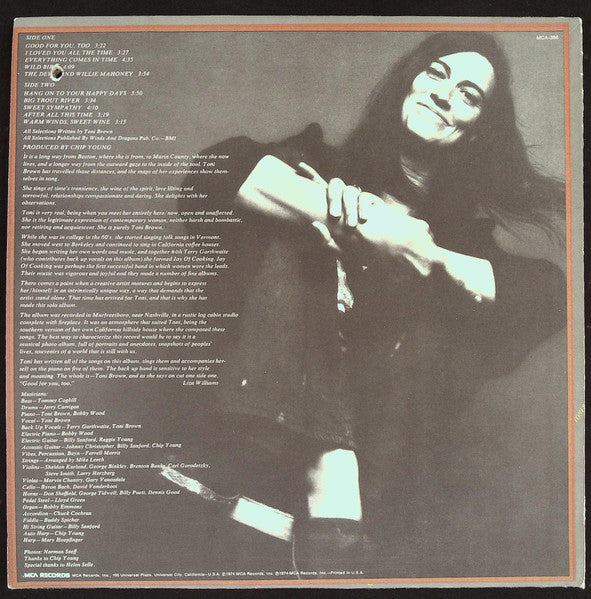 Toni Brown : Good For You,Too (LP)