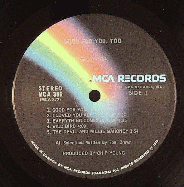 Toni Brown : Good For You,Too (LP)