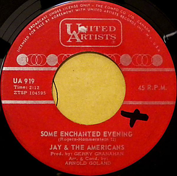 Jay & The Americans : Some Enchanted Evening  (7", Single)