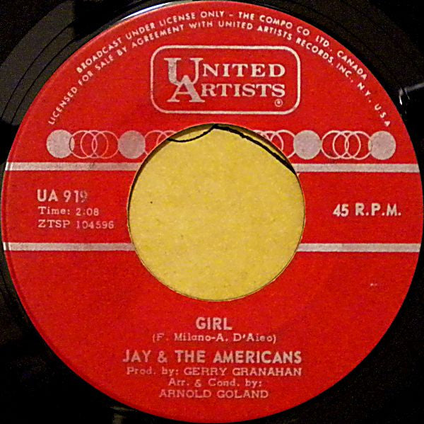 Jay & The Americans : Some Enchanted Evening  (7", Single)
