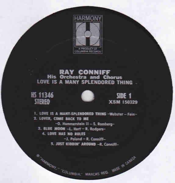 Ray Conniff And His Orchestra & Chorus : Love Is A Many Splendored Thing (LP, Comp)