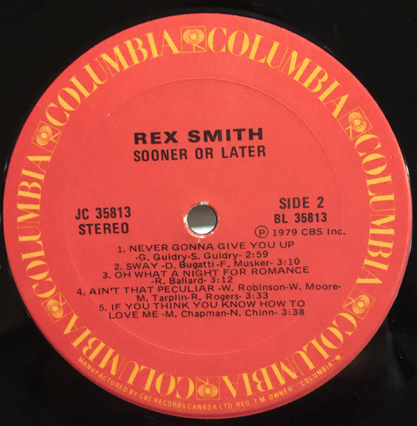 Rex Smith : Sooner Or Later (LP, Album)