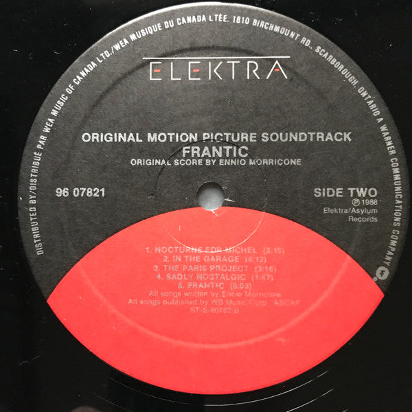 Ennio Morricone : Frantic (Original Motion Picture Soundtrack) (LP, Album)