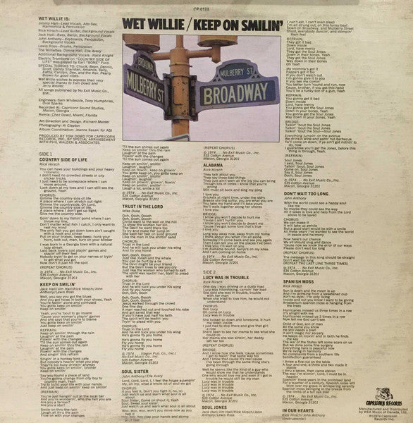 Wet Willie : Keep On Smilin' (LP, Album)