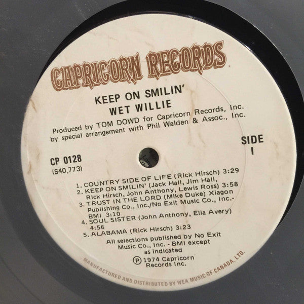 Wet Willie : Keep On Smilin' (LP, Album)