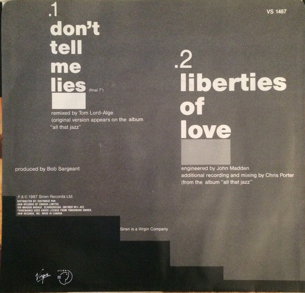 Breathe (3) : Don't Tell Me Lies (7")