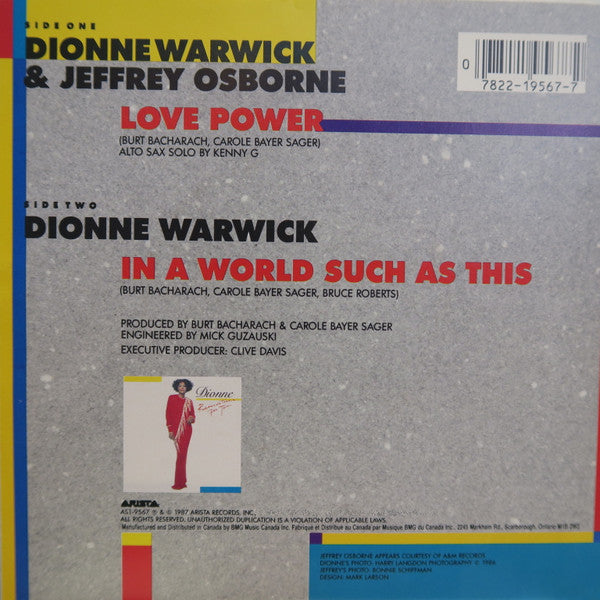 Dionne Warwick & Jeffrey Osborne : Love Power (7", Single)