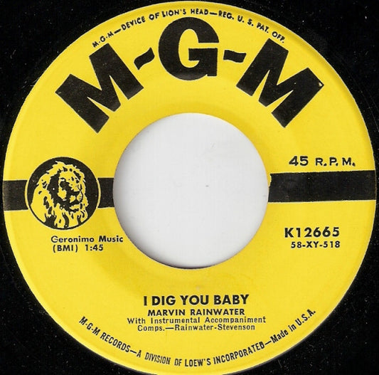 Marvin Rainwater : I Dig You Baby (7", Single)