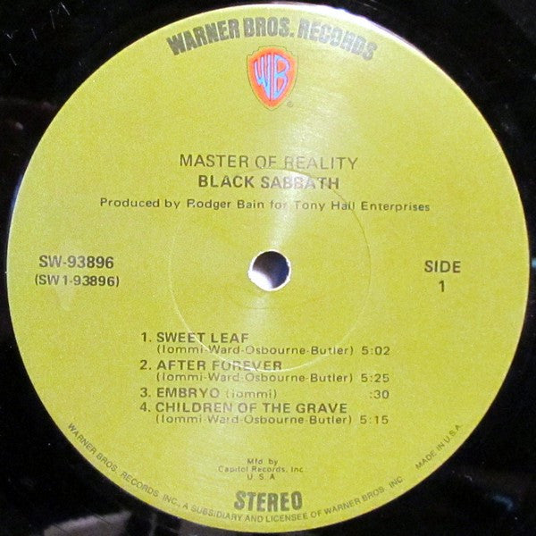 Black Sabbath : Master Of Reality (LP, Album, Club, RE, Scr)