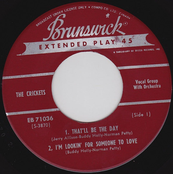 The Crickets (2) : The "Chirping" Crickets (7", EP, Mono)