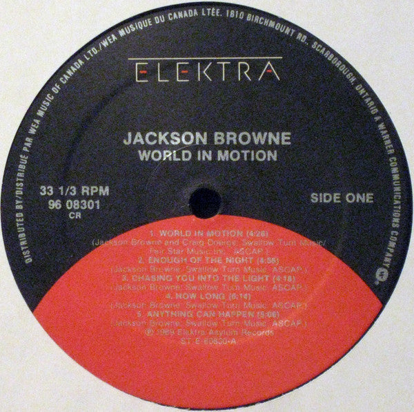 Jackson Browne : World In Motion (LP, Album)