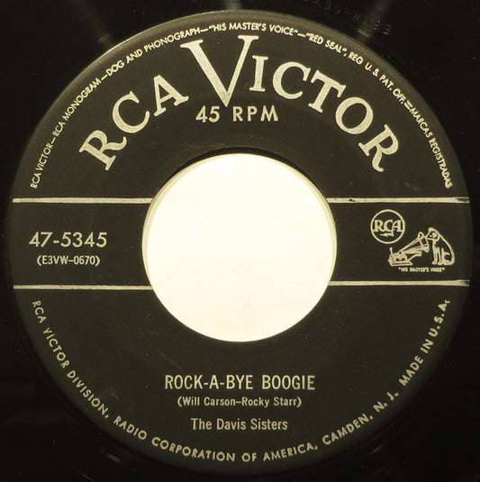The Davis Sisters : Rock-A-Bye Boogie / I Forgot More Than You'll Ever Know (7")