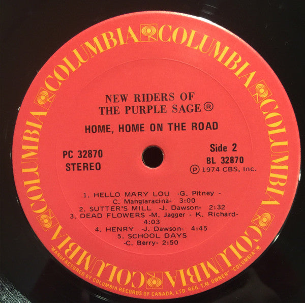 New Riders Of The Purple Sage : Home, Home On The Road (LP, Album)