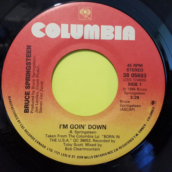 Bruce Springsteen : I'm Goin' Down / Janey, Don't You Lose Heart (7", Single)