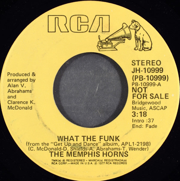 The Memphis Horns : What The Funk (7", Single, Mono, Promo)