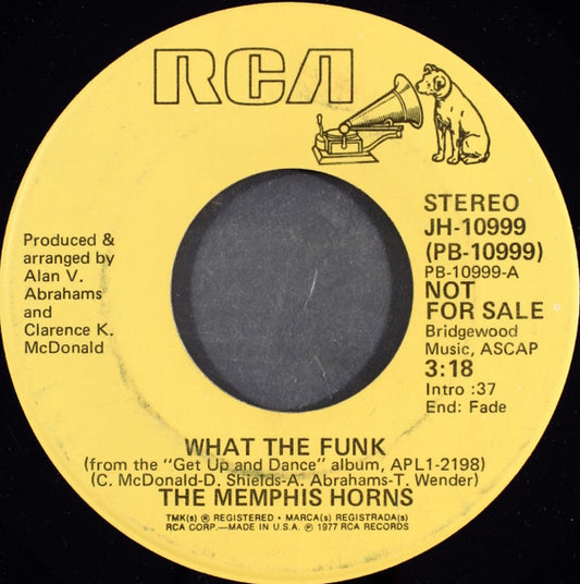 The Memphis Horns : What The Funk (7", Single, Mono, Promo)