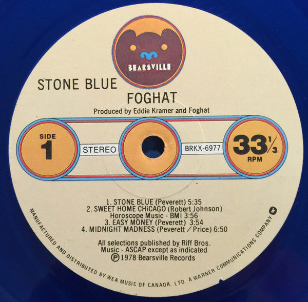 Foghat : Stone Blue (LP, Album, Blu)