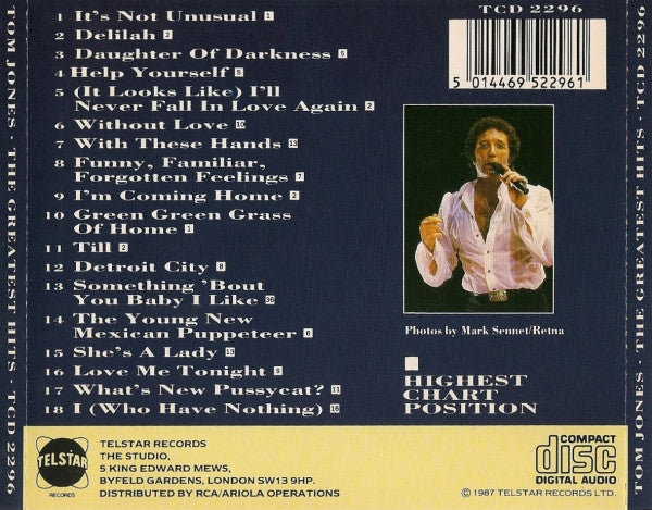 Tom Jones : The Greatest Hits (CD, Comp)