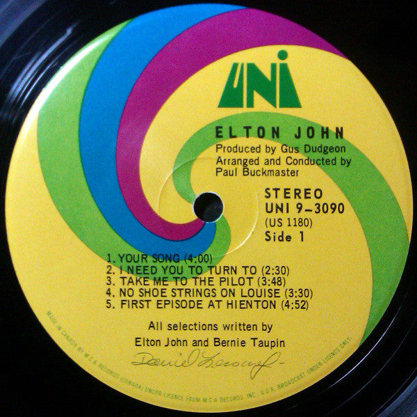 Elton John : Elton John (LP, Album, Gat)