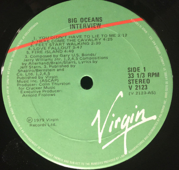Interview : Big Oceans (LP, Album)