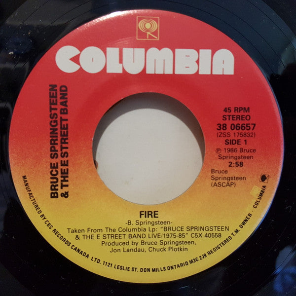 Bruce Springsteen & The E-Street Band : Fire (7", Single)