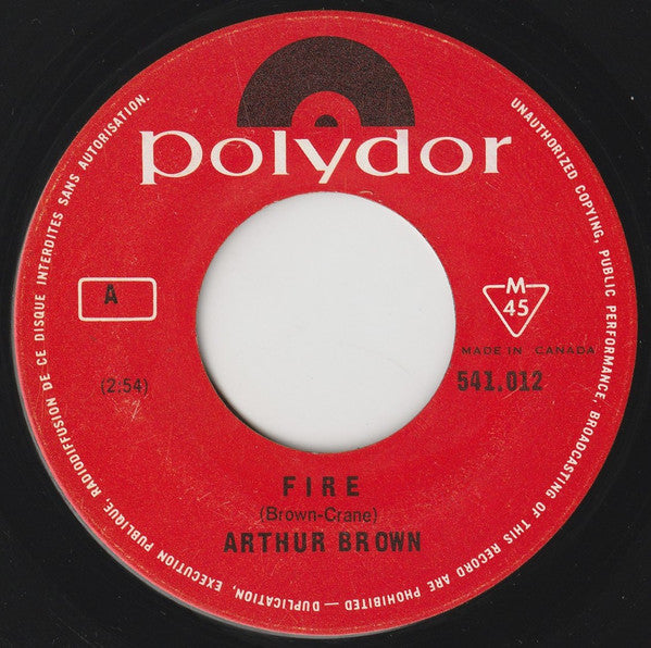 Arthur Brown* : Fire  (7", Single)