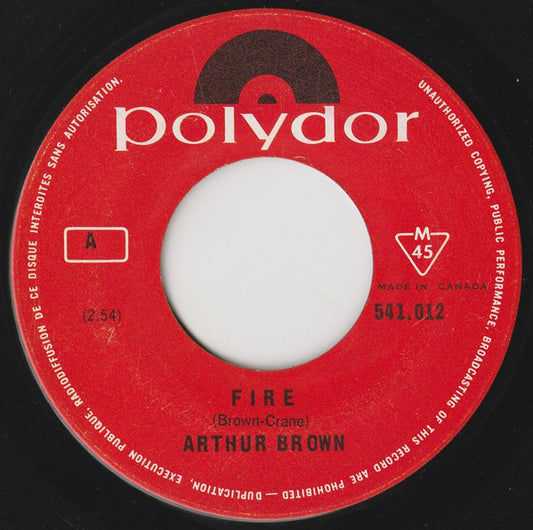 Arthur Brown* : Fire  (7", Single)