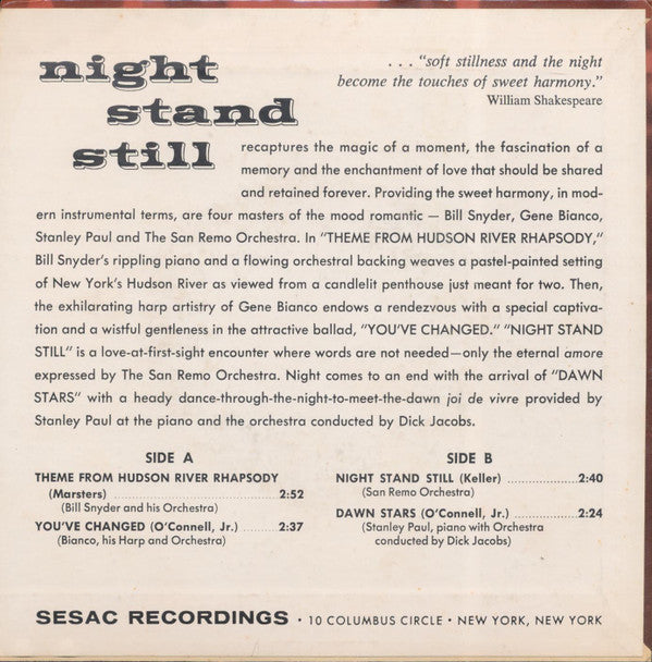 Various : Night Stand Still (7", EP)