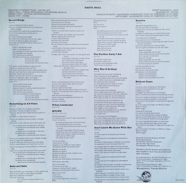 Daryl Hall : Sacred Songs (LP, Album)