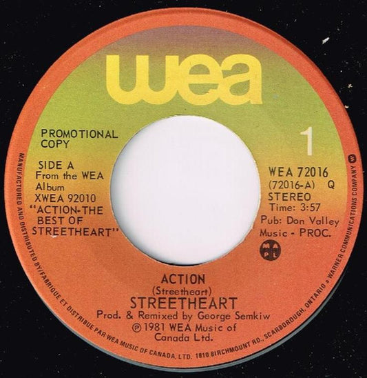 Streetheart : Action (7", Single, Promo)