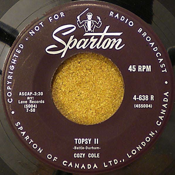 Cozy Cole : Topsy (7", Single)