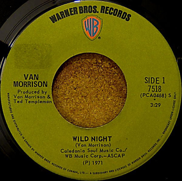 Van Morrison : Wild Night (7", Single)