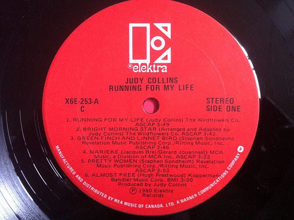 Judy Collins : Running For My Life (LP, Album)