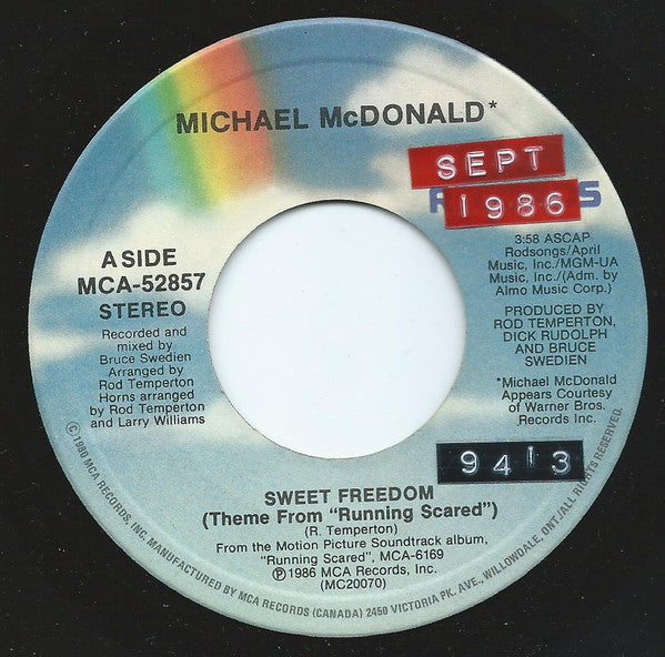 Michael McDonald : Sweet Freedom (7", Single)