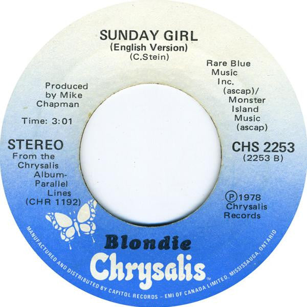 Blondie : Sunday Girl (French Version) (7", Single)