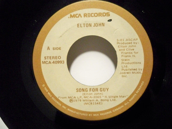 Elton John : Song For Guy (7", Single)