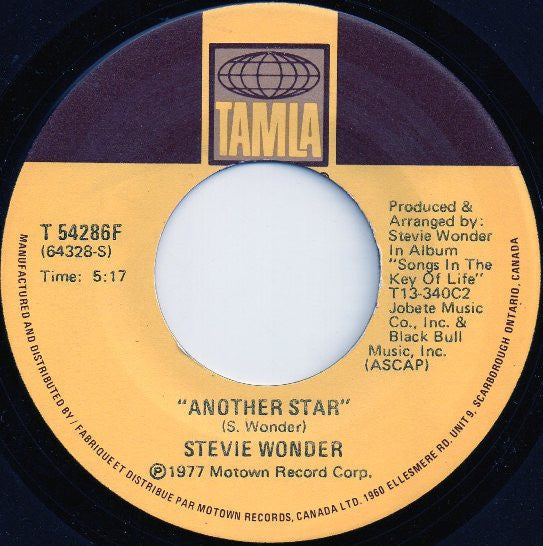 Stevie Wonder : Another Star / Creepin' (7", Single)