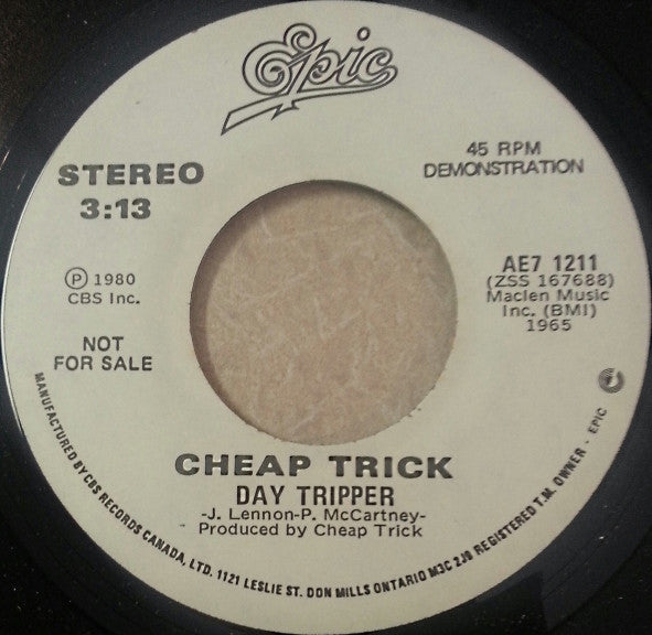Cheap Trick : Day Tripper (7", S/Sided, Promo)