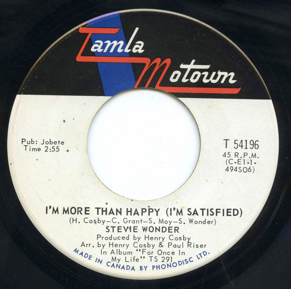 Stevie Wonder : Signed, Sealed, Delivered I'm Yours / I'm More Than Happy (7", Single)