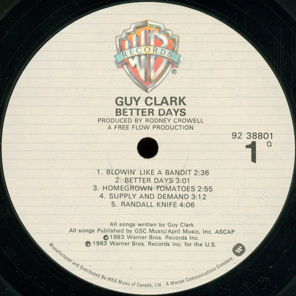 Guy Clark : Better Days (LP, Album)