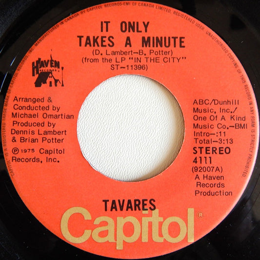 Tavares : It Only Takes A Minute (7", Single)