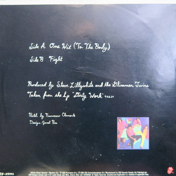 The Rolling Stones : One Hit (To The Body) (7", Single)
