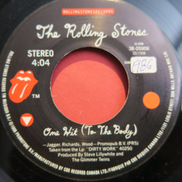 The Rolling Stones : One Hit (To The Body) (7", Single)