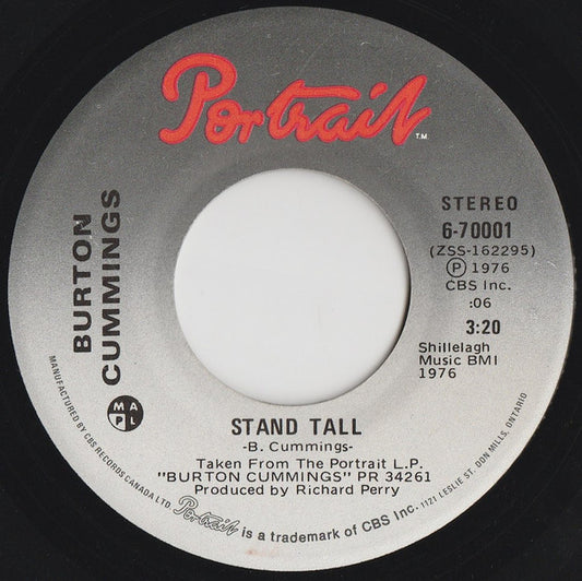 Burton Cummings : Stand Tall (7", Single)