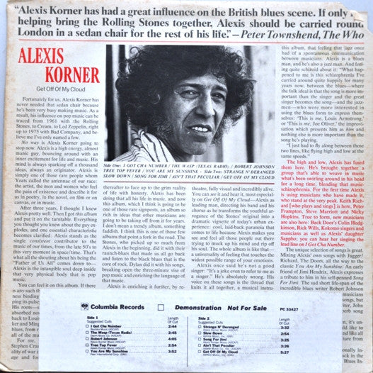Alexis Korner : Get Off Of My Cloud (LP, Album, Promo)