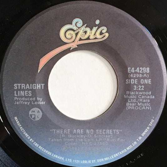 Straight Lines : There Are No Secrets / Te Laisser Faire (7", Single)